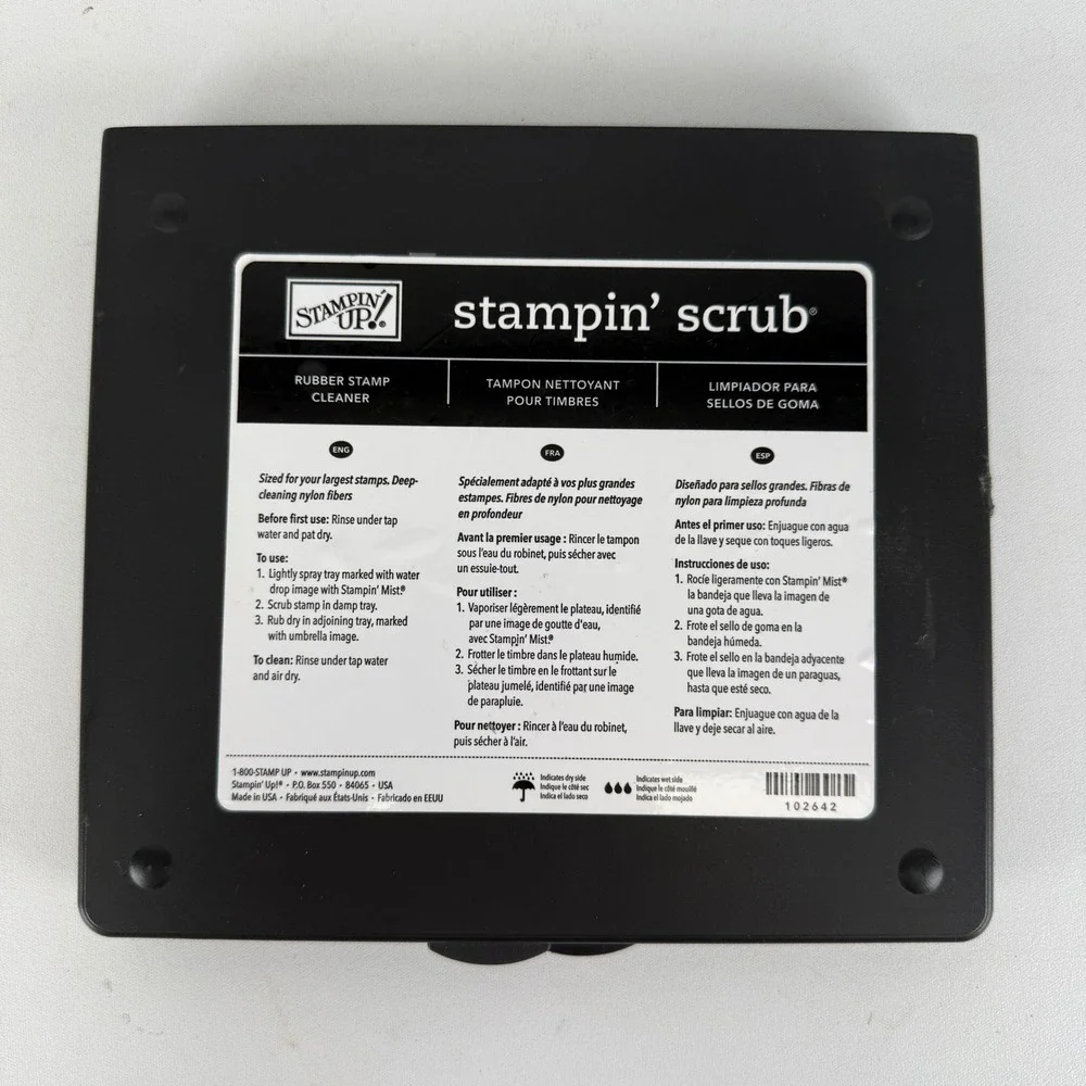 Stampin Up Stampin Scrub Rubber Stamp Cleaner Pad Black Case 102642